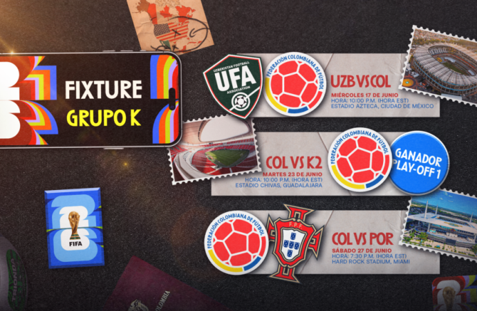 Prográmese con los partidos de Colombia en el Mundial 2026